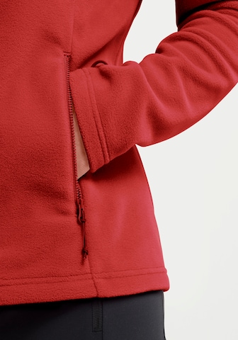 JACK WOLFSKIN Athletic Fleece Jacket in Red