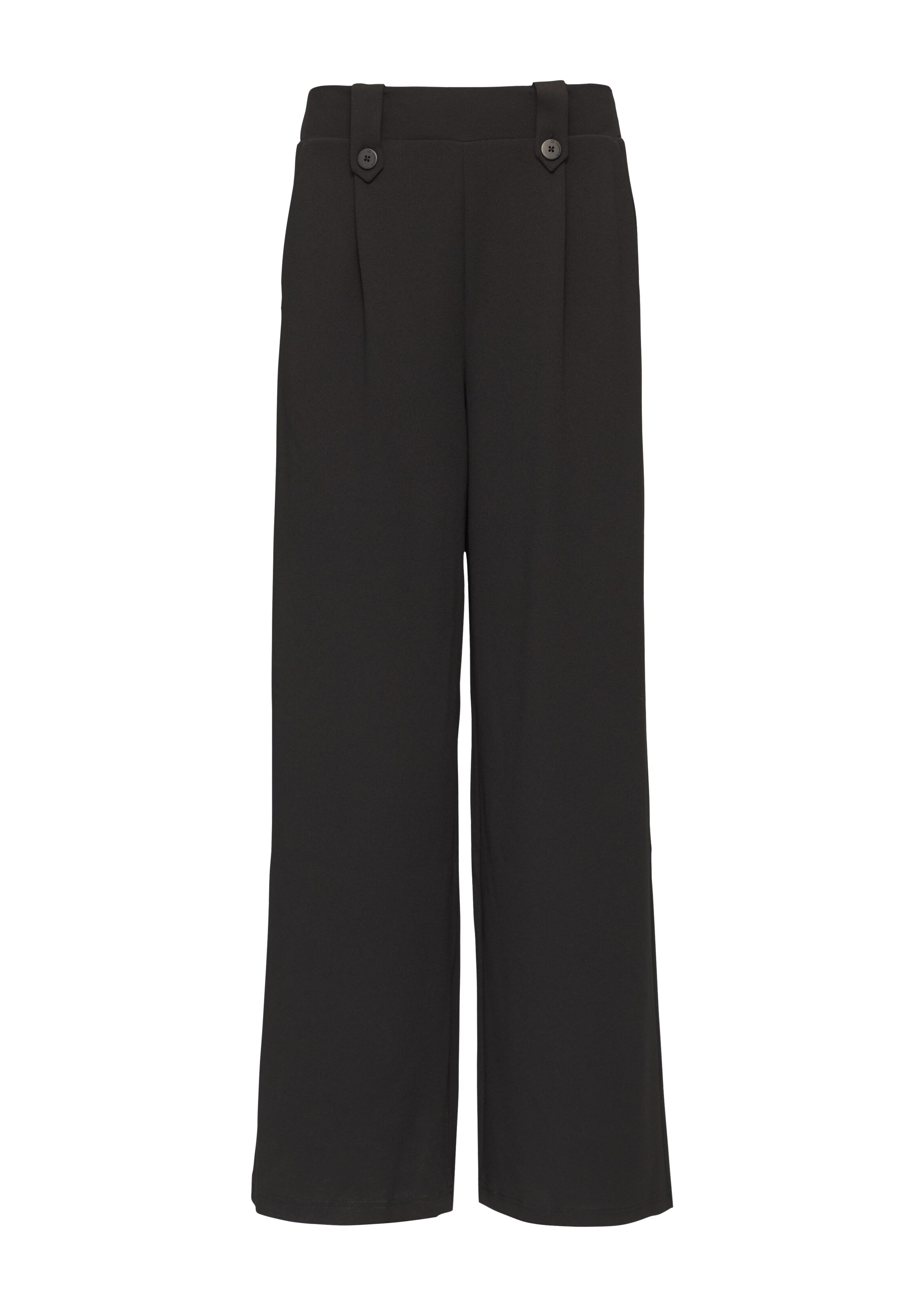 QS Wide Leg Hose in Schwarz: Vorderseite
