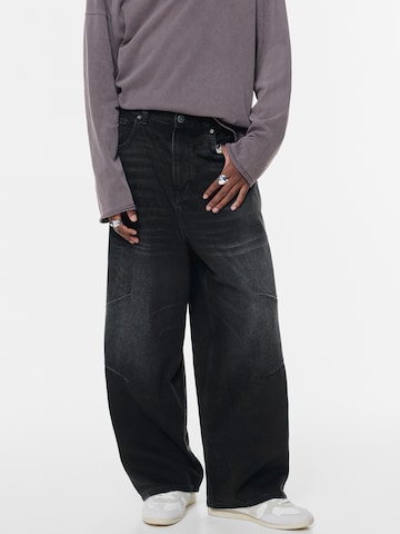 Pull&Bear Vrečasti Kavbojke | črna barva: sprednja stran