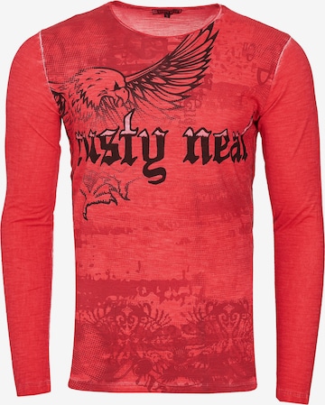 Rusty Neal Langarmshirt mit coolem Front- Print in Rot: predná strana