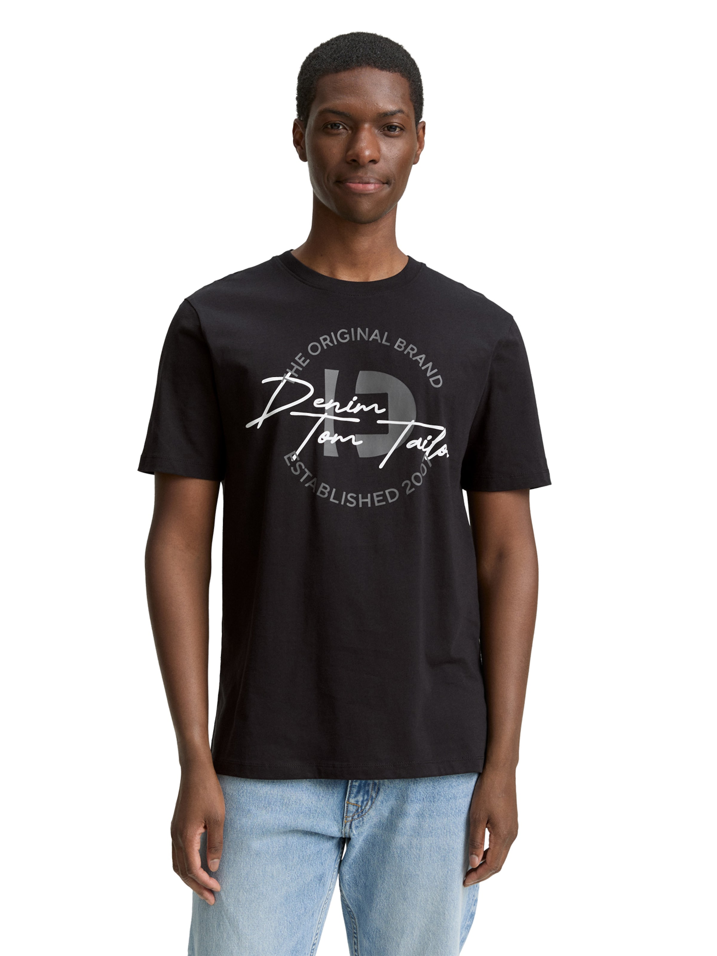 TOM TAILOR DENIM T-Shirt in Schwarz: Vorderseite