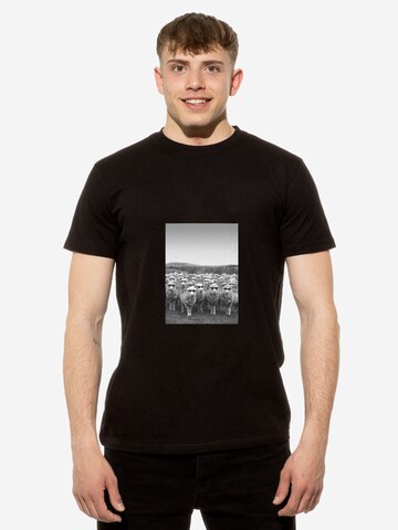 Cotton Prime Shirt 'Schafe Mit Sonnenbrille' in Black: front