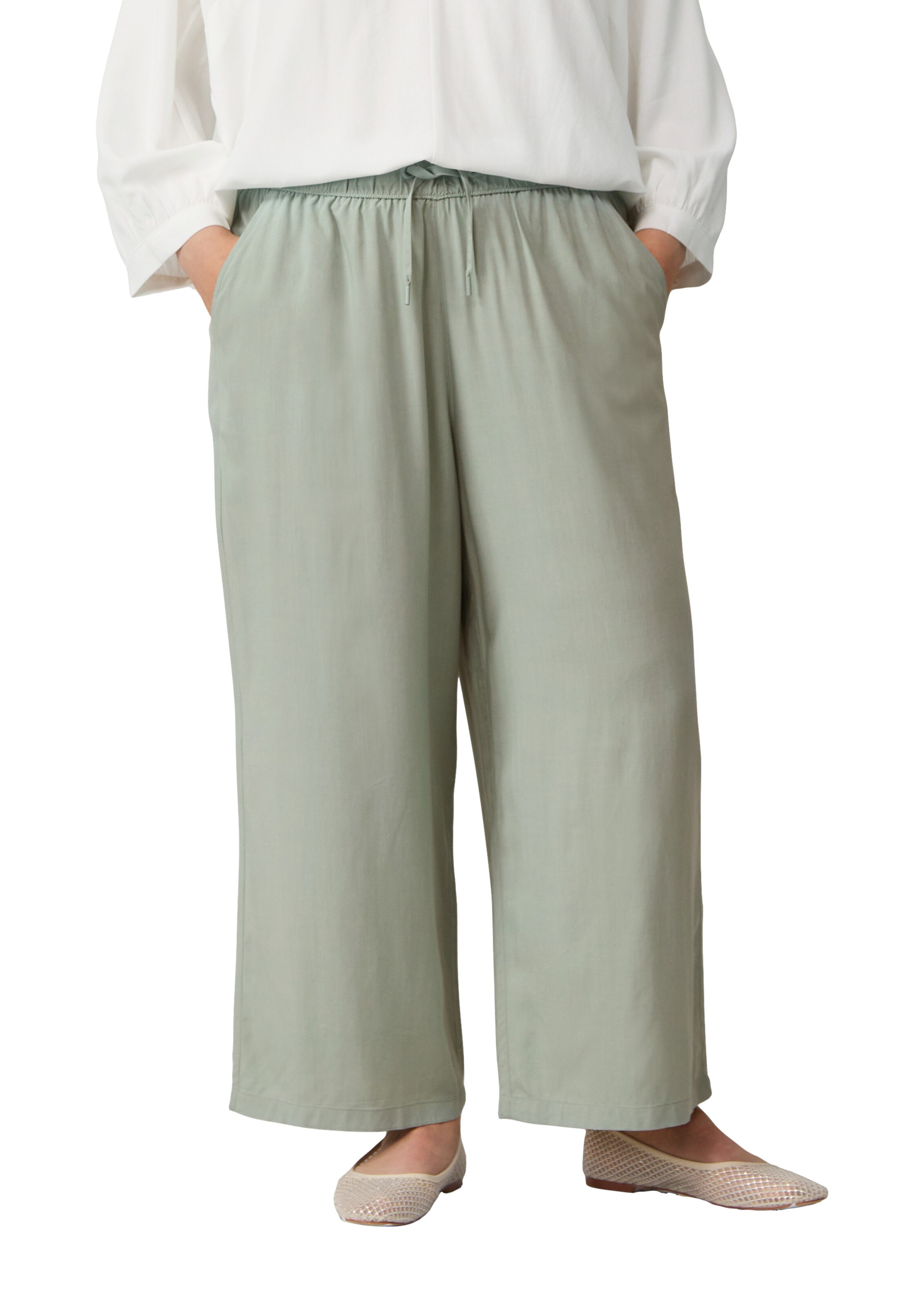Wide Leg Pantalon QS en vert : devant