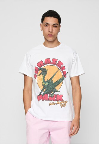 Merchcode - Camisa 'Jurassic Park Isla Nybla' em branco: frente