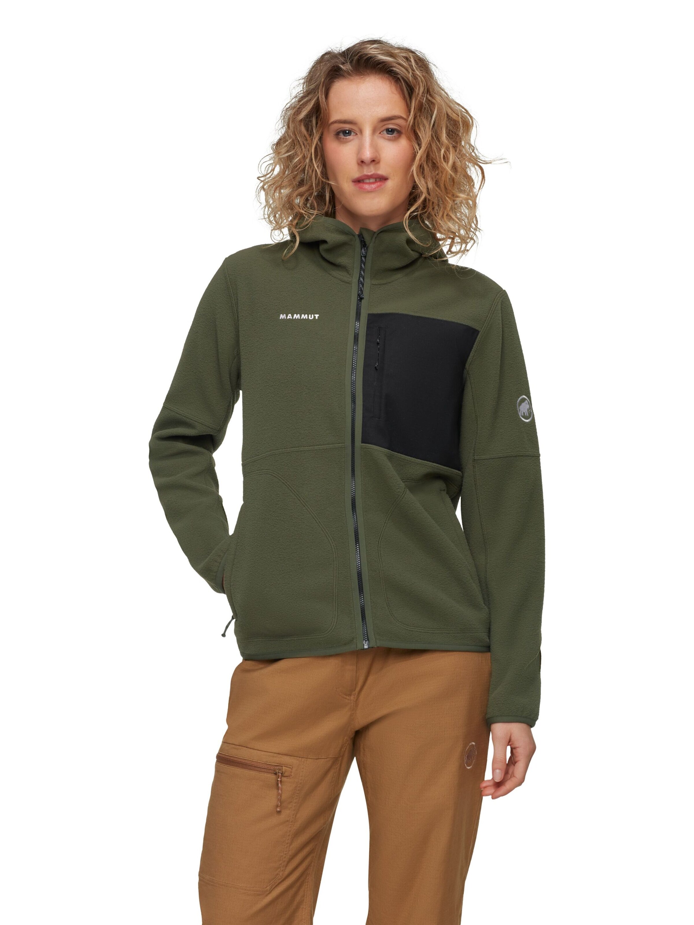 MAMMUT Athletic Fleece Jacket 'Tamaro' in Green: front