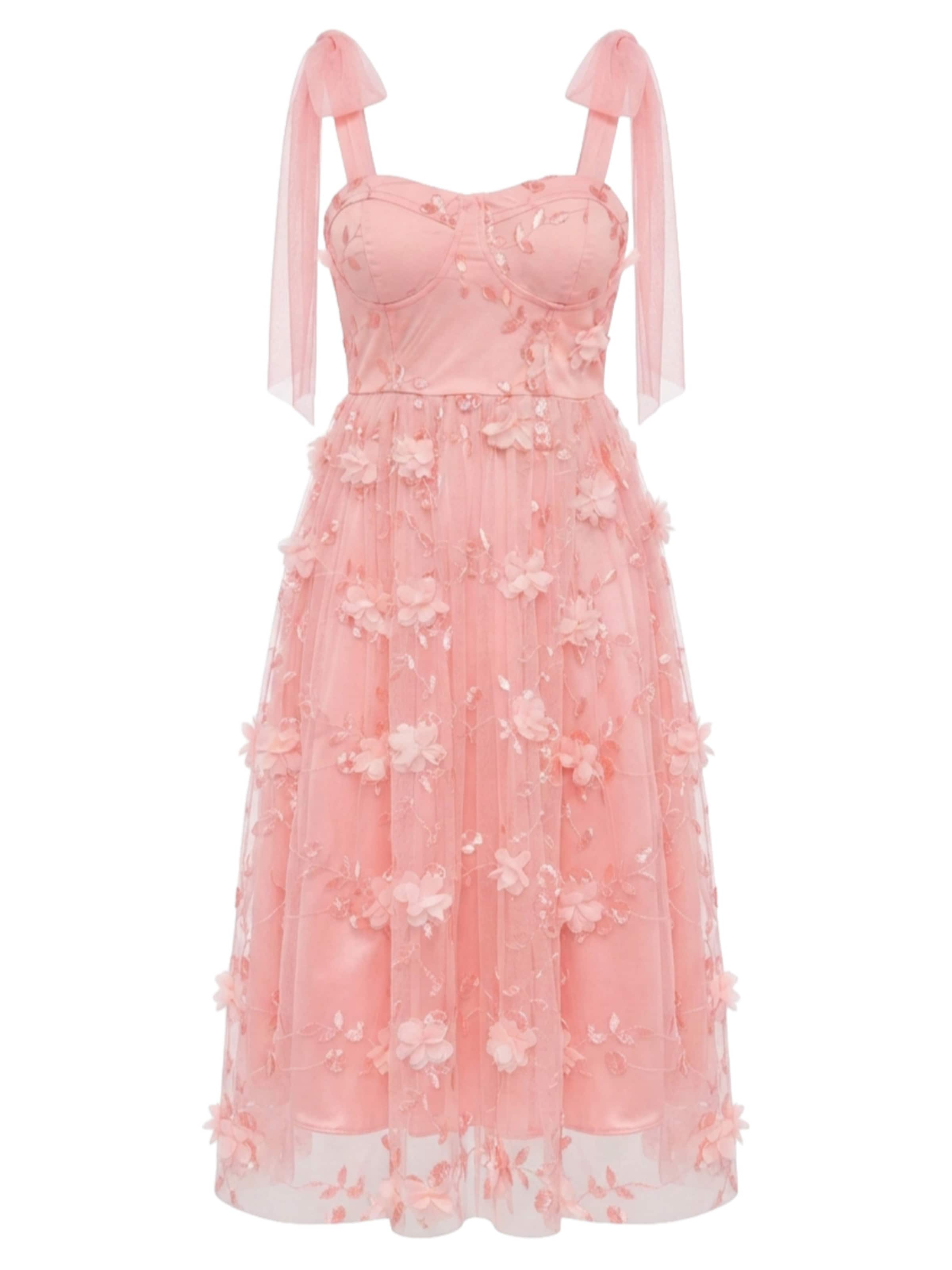 Ombre Cocktailjurk in Roze: voorkant