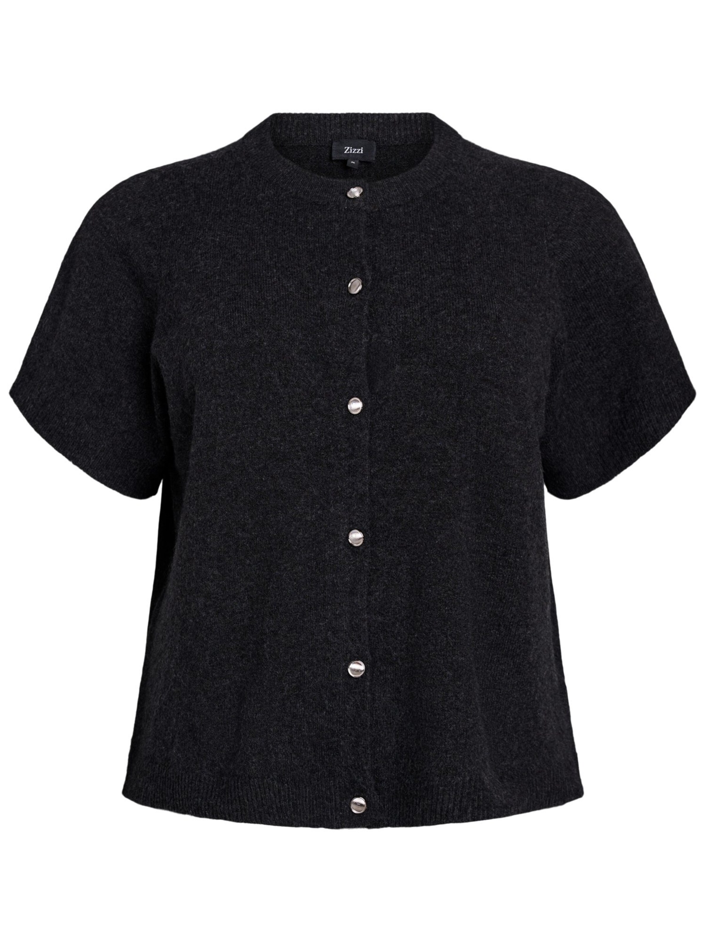 Zizzi Strickjacke 'Cavista' in Grau: Vorderseite