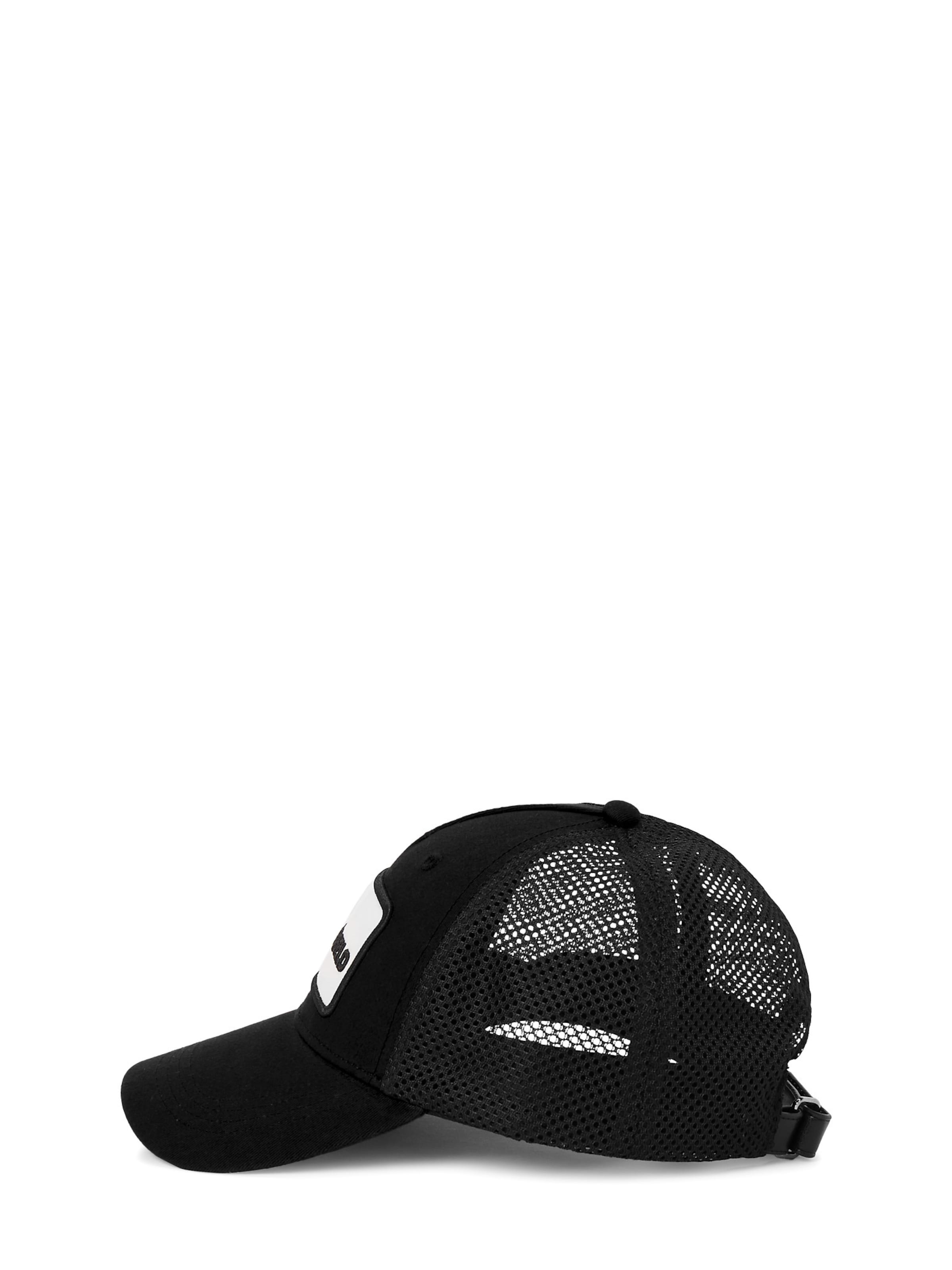 Cappello da baseball ' NETZSTOFF-KAPPE MIT KLJ-LOGO ' di KARL LAGERFELD JEANS in nero