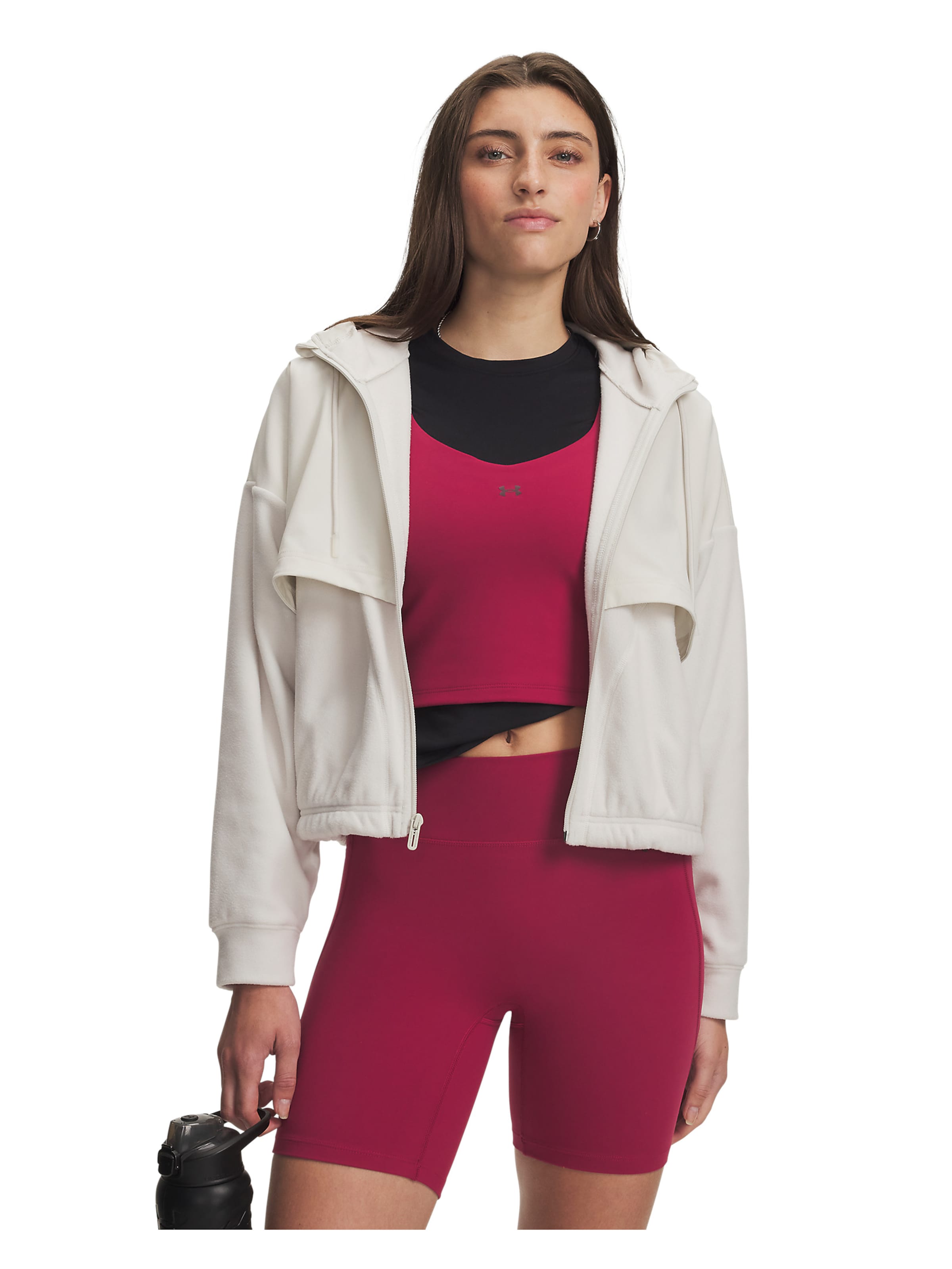 UNDER ARMOUR Fleece jas 'Performance' in Wit: voorkant
