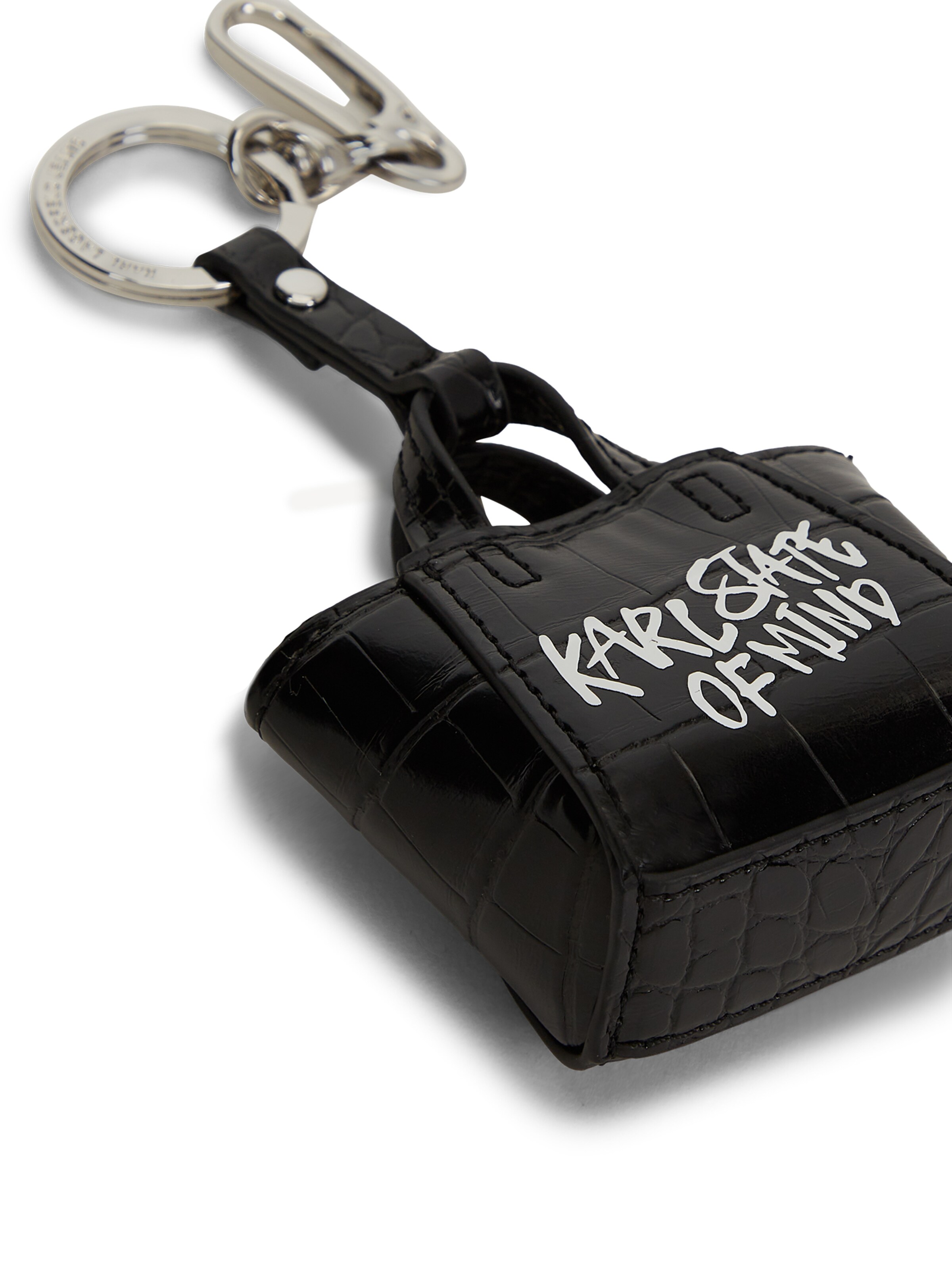KARL LAGERFELD JEANS - Porta-chave ' KARL QUOTE ' em preto