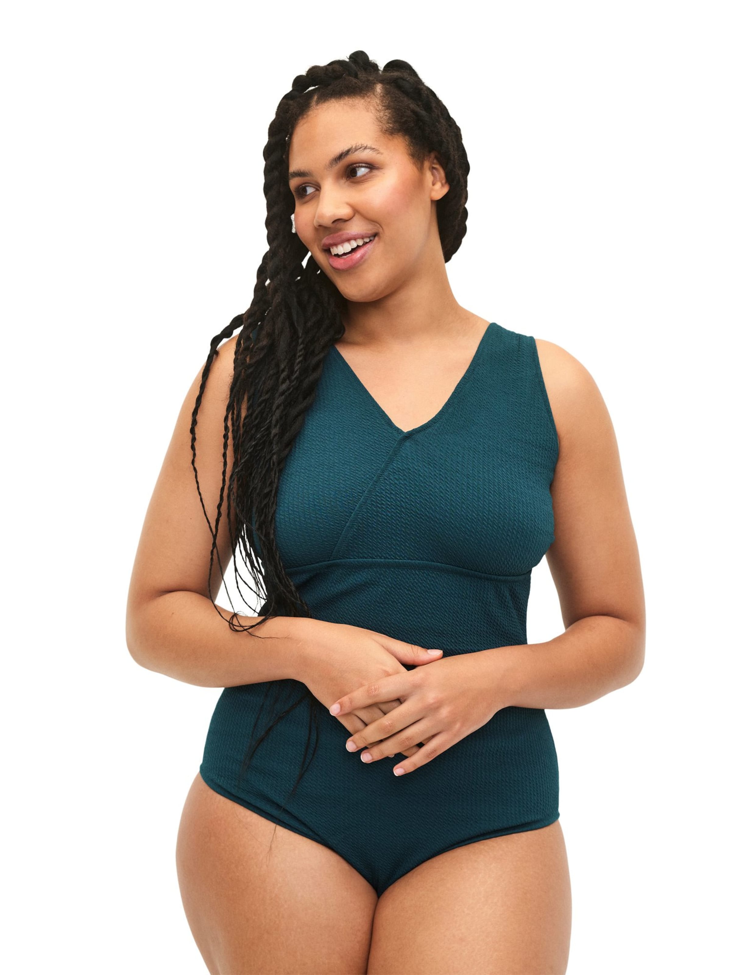 Swim by Zizzi Swimsuit 'CADREAM' in Blue: front