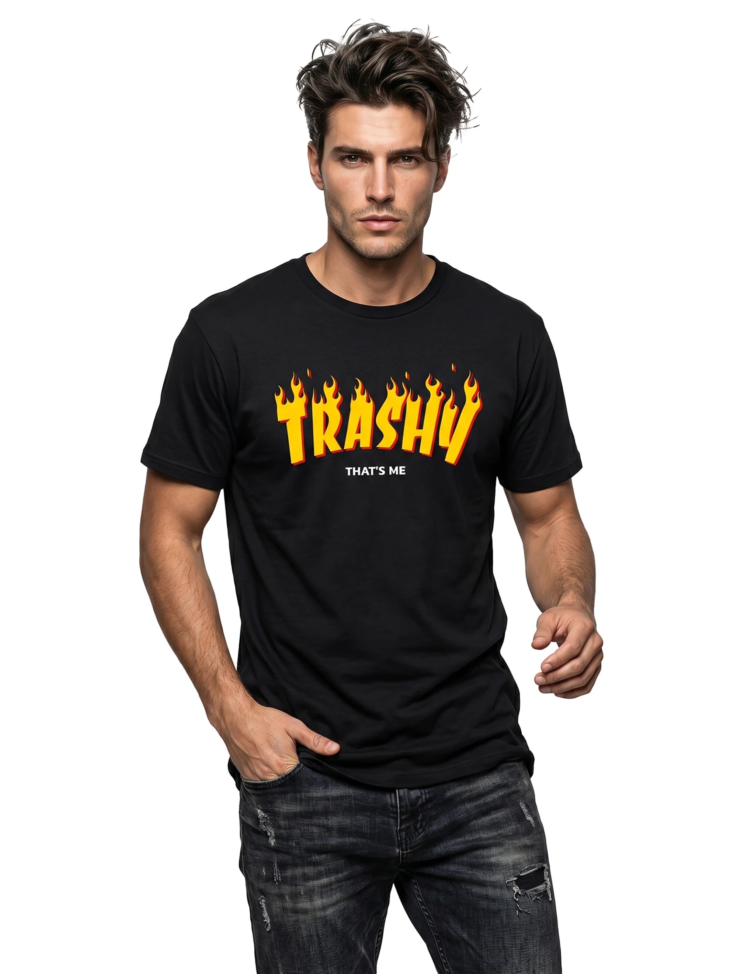 MAKAYA Shirt 'Trashy' in Black