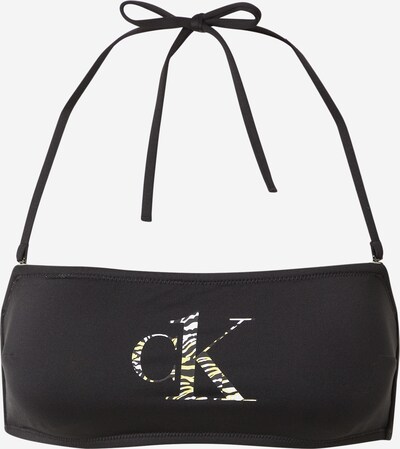 Sutien costum de baie Calvin Klein Swimwear pe galben / negru / alb, Vizualizare produs