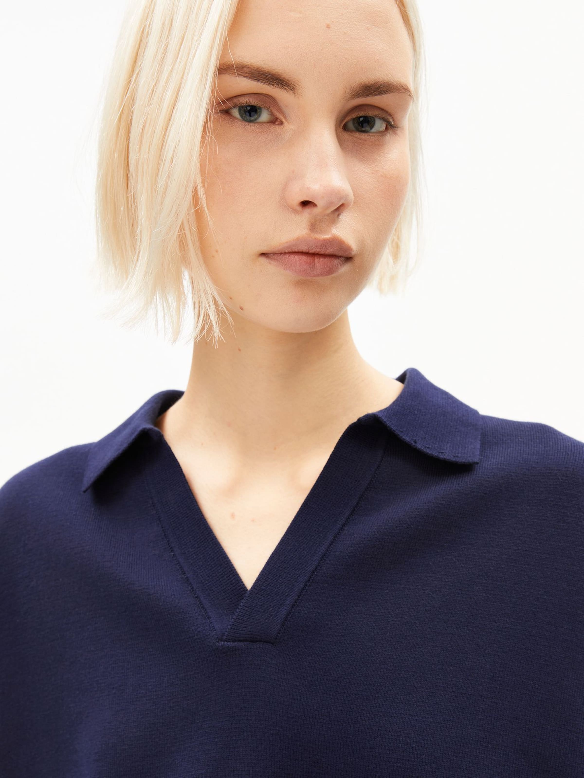 ARMEDANGELS Strickshirt COMPACT POLO in Blau