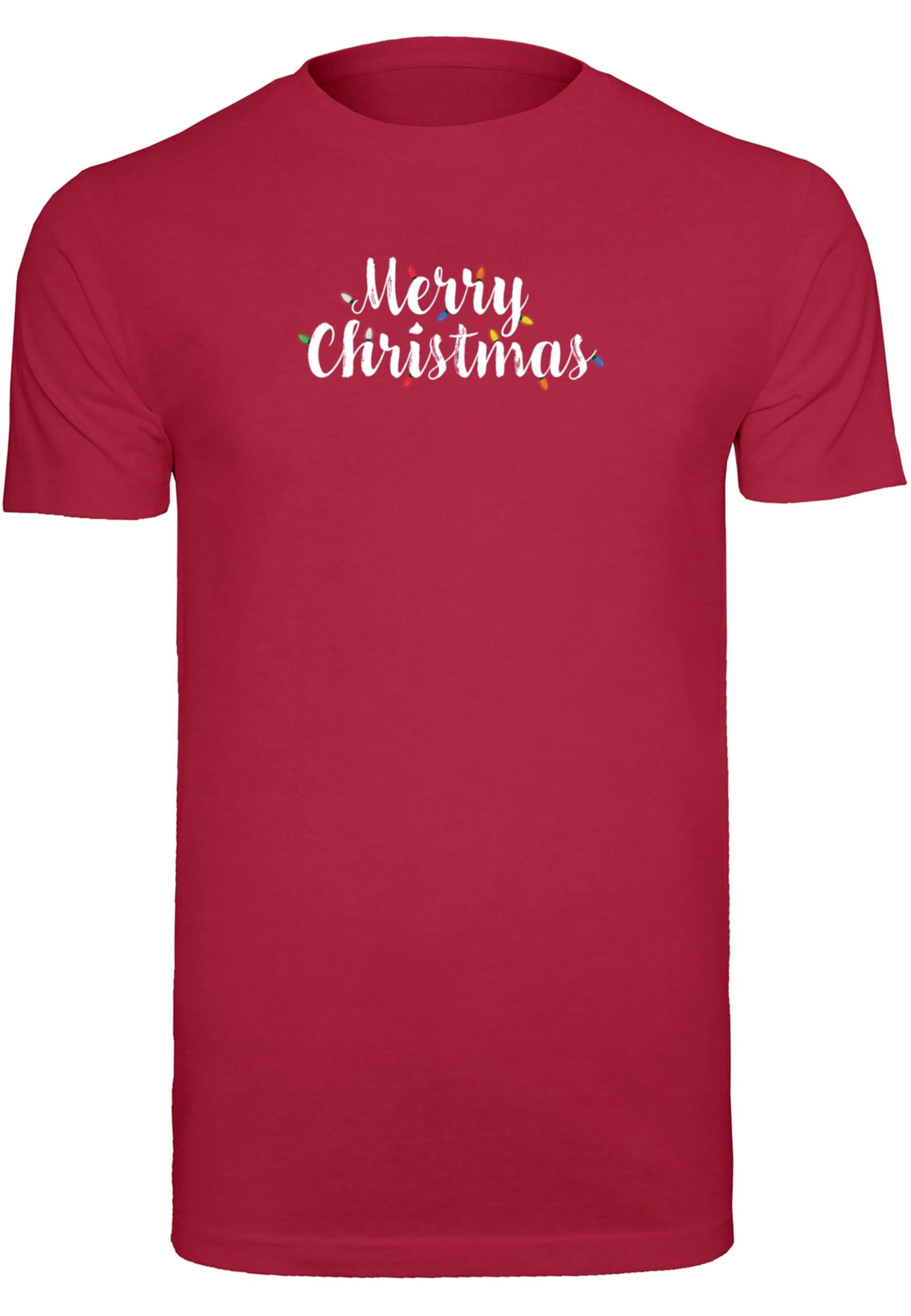 Merchcode Shirt 'Merry Christmas Lights' in Red: front