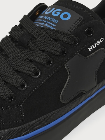 HUGO Σνίκερ χαμηλό 'Blue-X' σε μαύρο