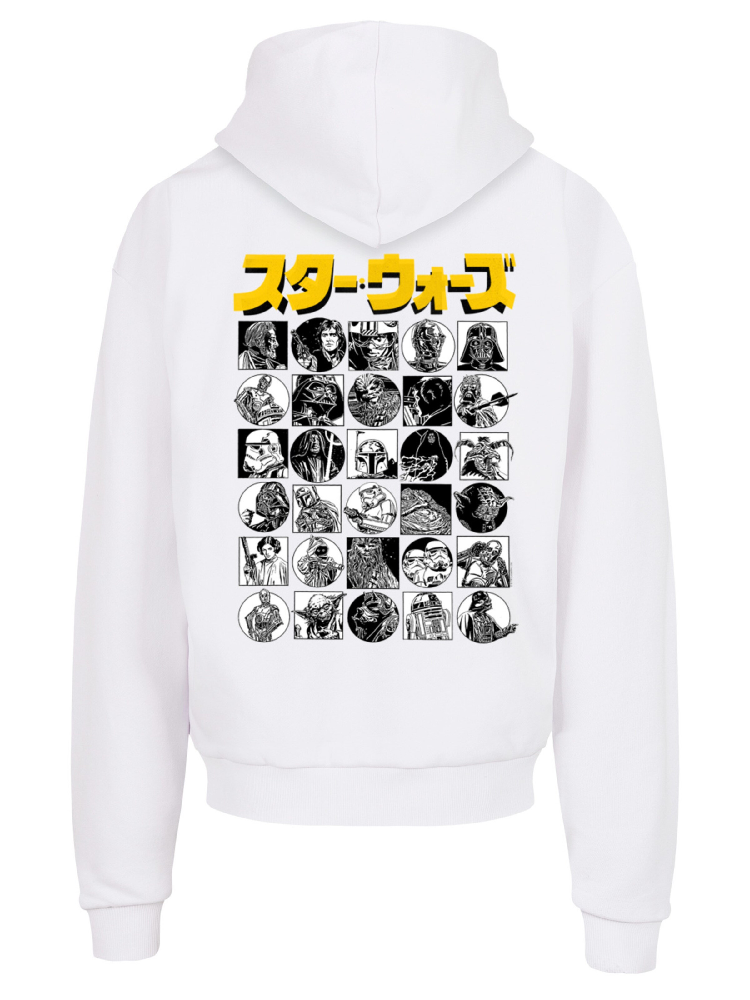 F4NT4STIC Sweatshirt 'Star Wars Japanese Character Thumbnail' in Wit: voorkant