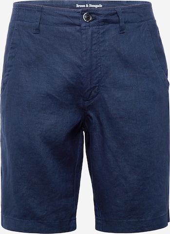 Bruun & Stengade Regular Chino trousers 'Abel' in Blue: front