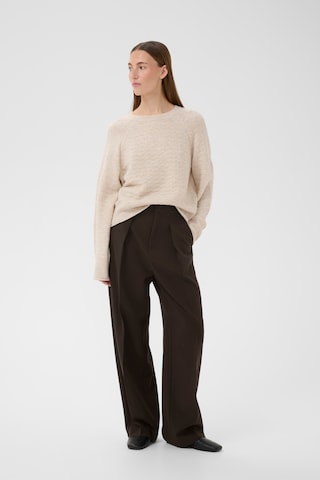 InWear Wide Leg Bukser med fals 'WilcoxIW' i brun