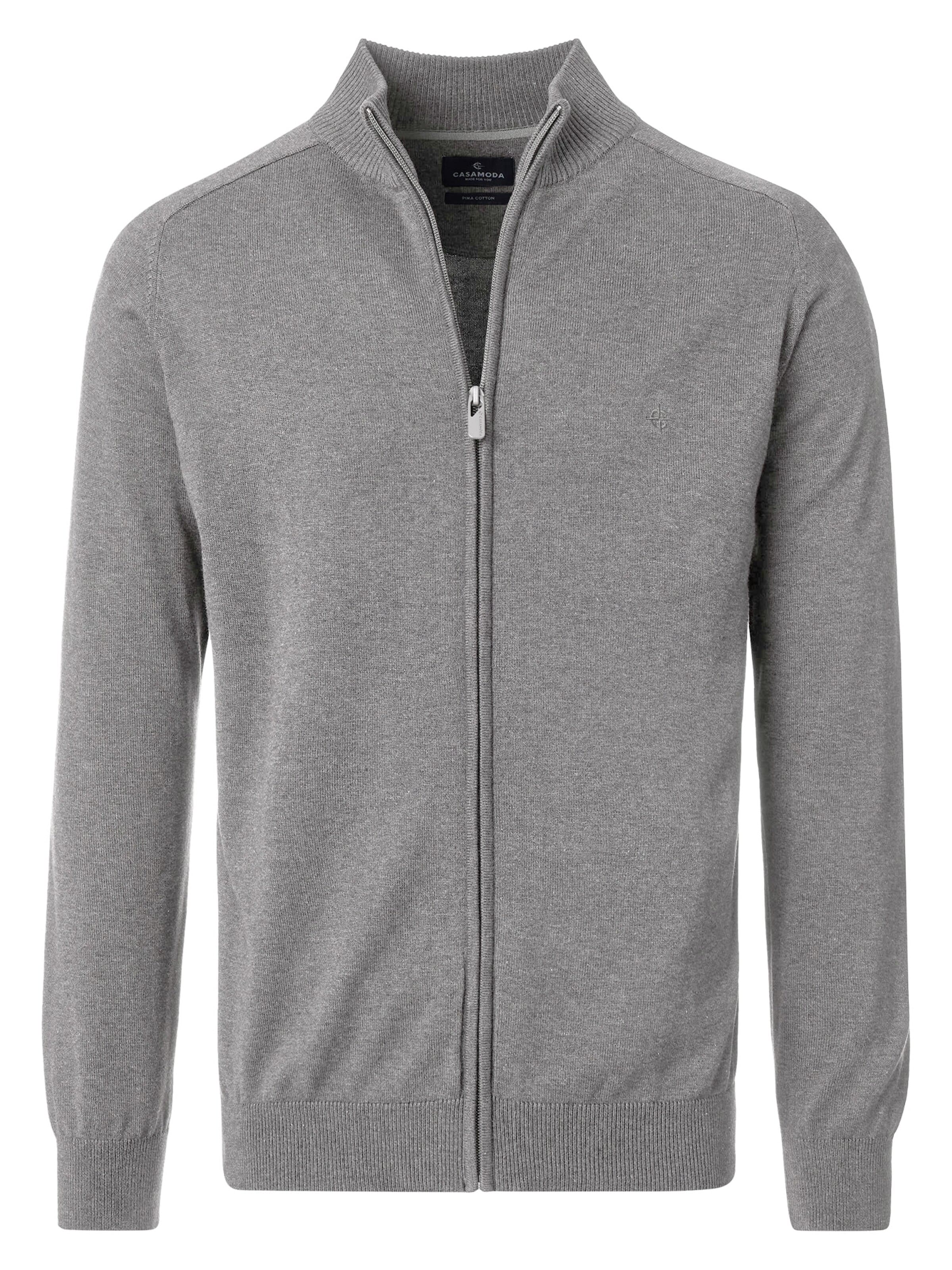 CASAMODA Strickjacke 'Basic'‌‌‌‌‌ in Grau: Vorderseite