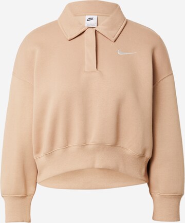 Nike Sportswear Sweatshirt in Beige: front