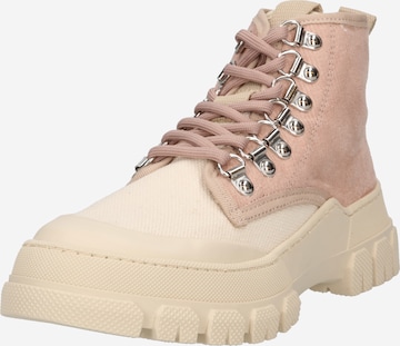 Garment Project Lace-Up Ankle Boots in Pink: front