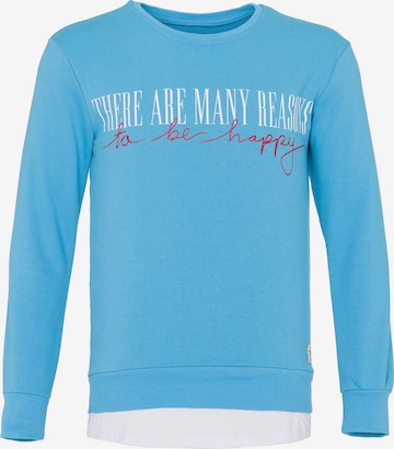 Sweat-shirt PLUS EIGHTEEN en bleu : devant