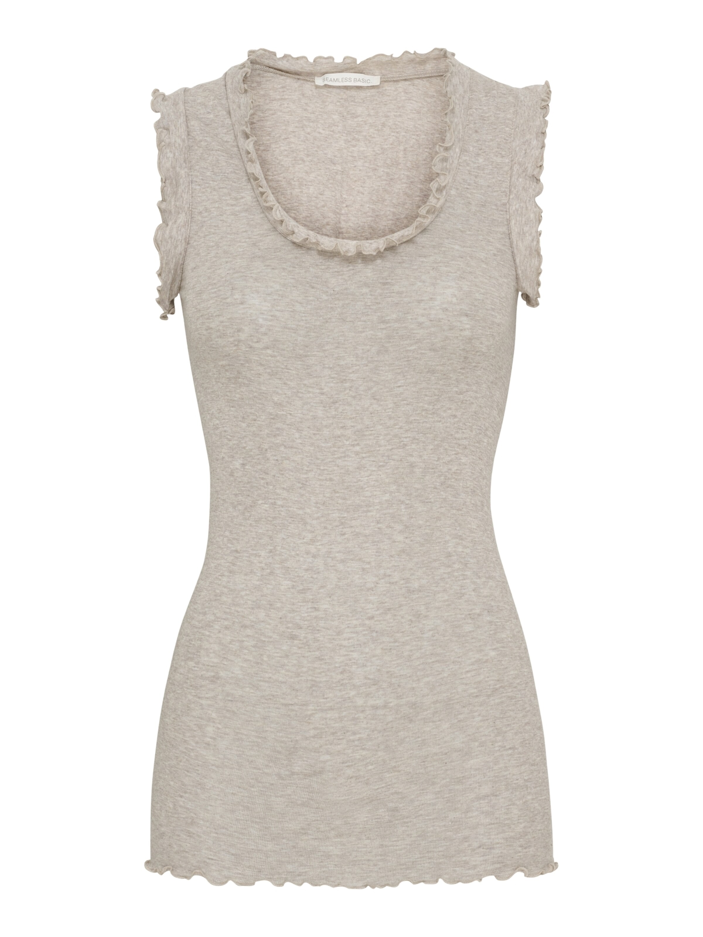 Seamless Basic Top 'Flounce' in Beige: Vorderseite