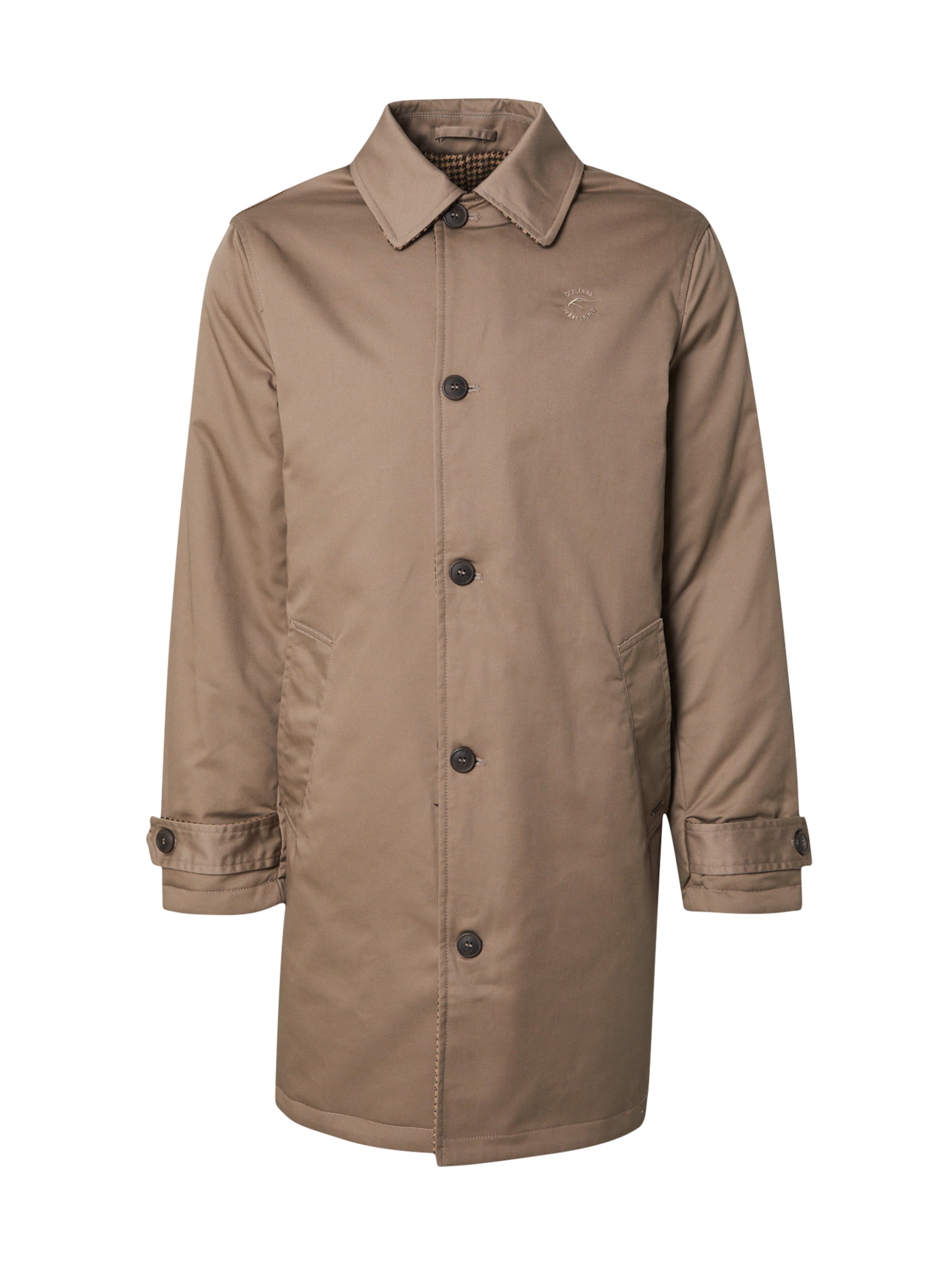 INDICODE JEANS Kevad-sügismantel 'Rupert', värv pruun: eest vaates