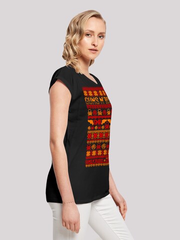 F4NT4STIC Shirt 'Guns And Roses Christmas' in Zwart