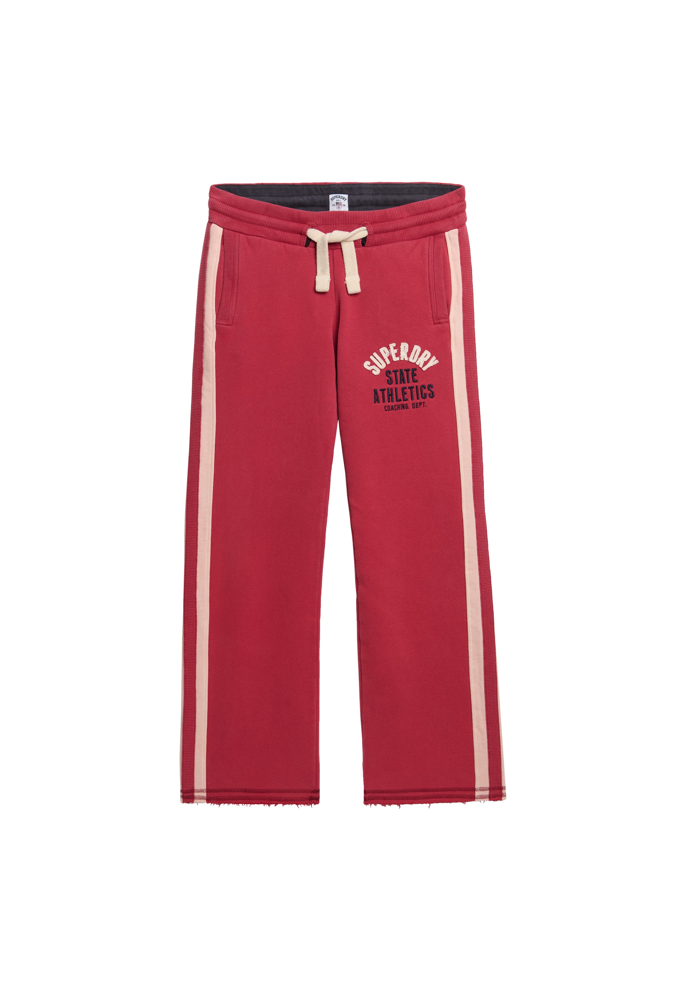 Superdry & Co Broek 'Athletic Essentials' in de kleur Crème / Rood / Zwart, Productweergave