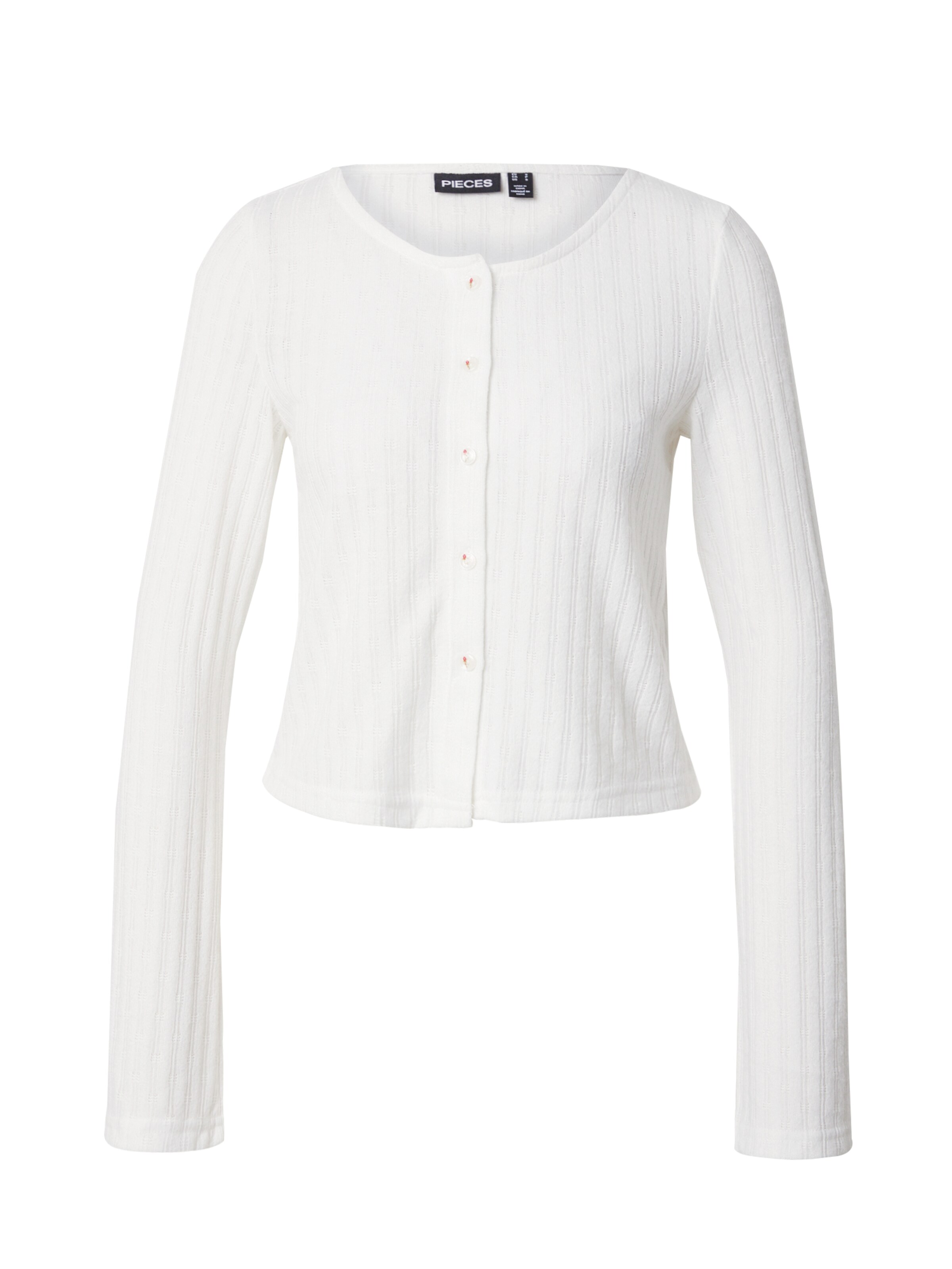PIECES Πλεκτή ζακέτα 'PCSOURTNEY' σε λευκό: μπροστά