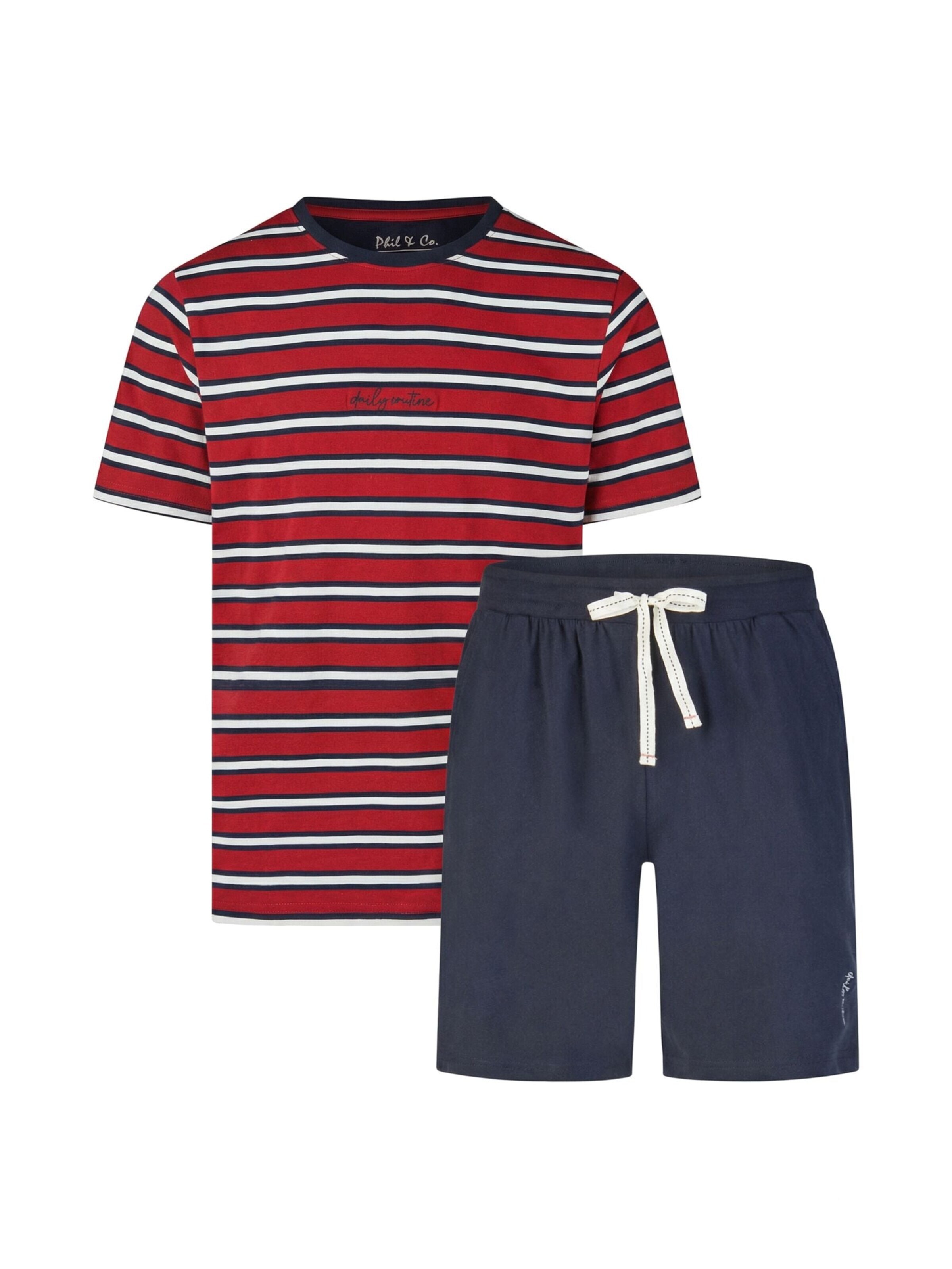 Phil & Co. Berlin Short Pajamas ' Classics ' in Blue: front