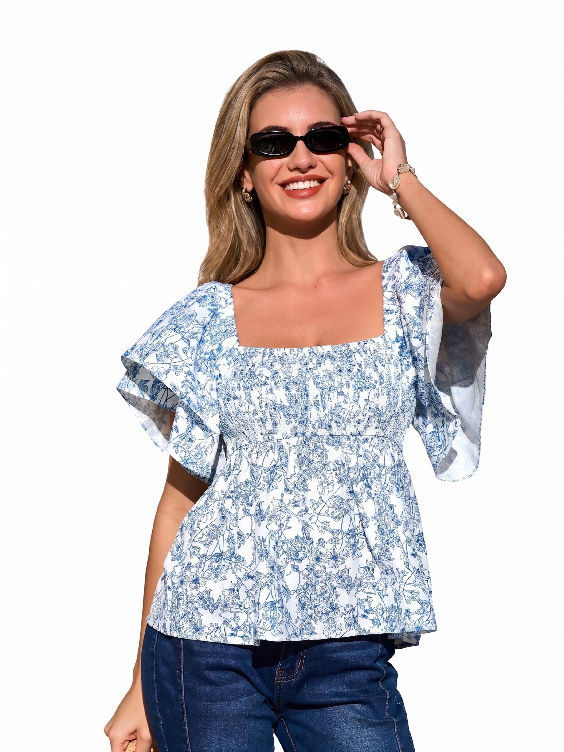 Cupshe Top | modra barva: sprednja stran