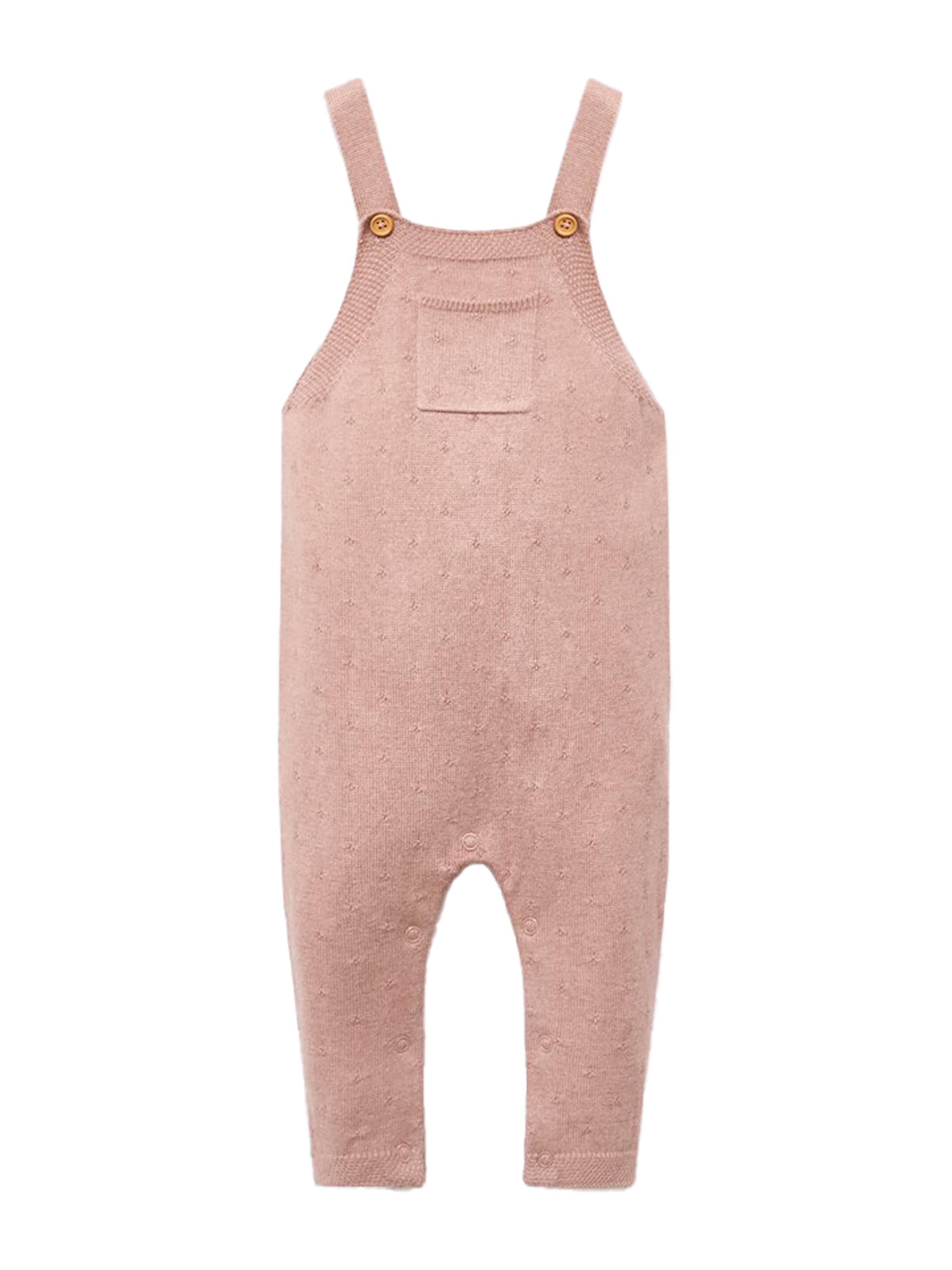 MANGO KIDSregular Hlače s tregerima 'BRITAINP' - roza boja: prednji dio