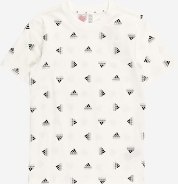 ADIDAS SPORTSWEAR Функционална тениска 'Brand Love Allover Print' в бяло: отпред