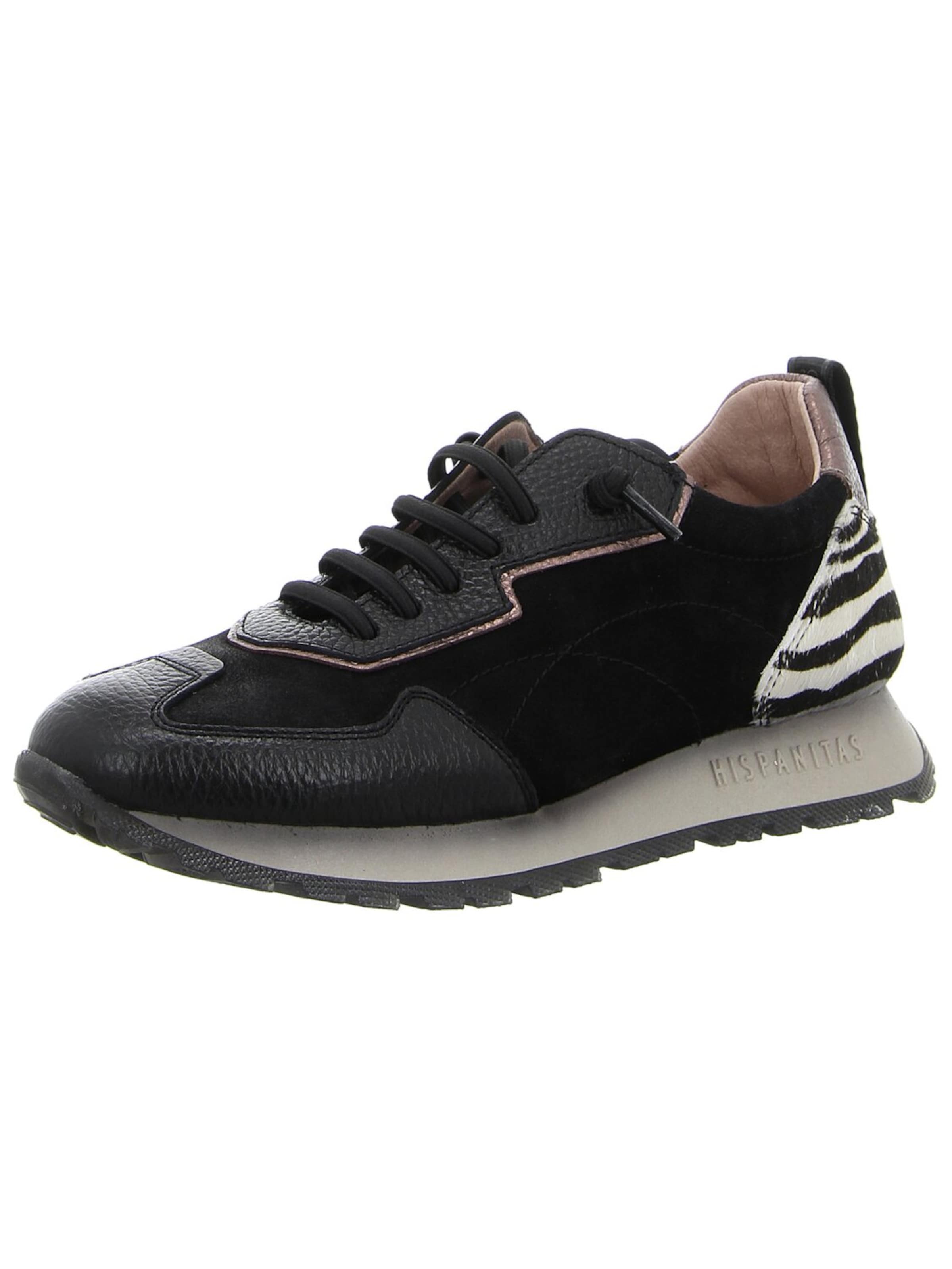 Hispanitas Athletic Lace-Up Shoes 'Damen Sneaker ZHI254312 I25 BLACK Echt Leder in schwarz' in Black: front