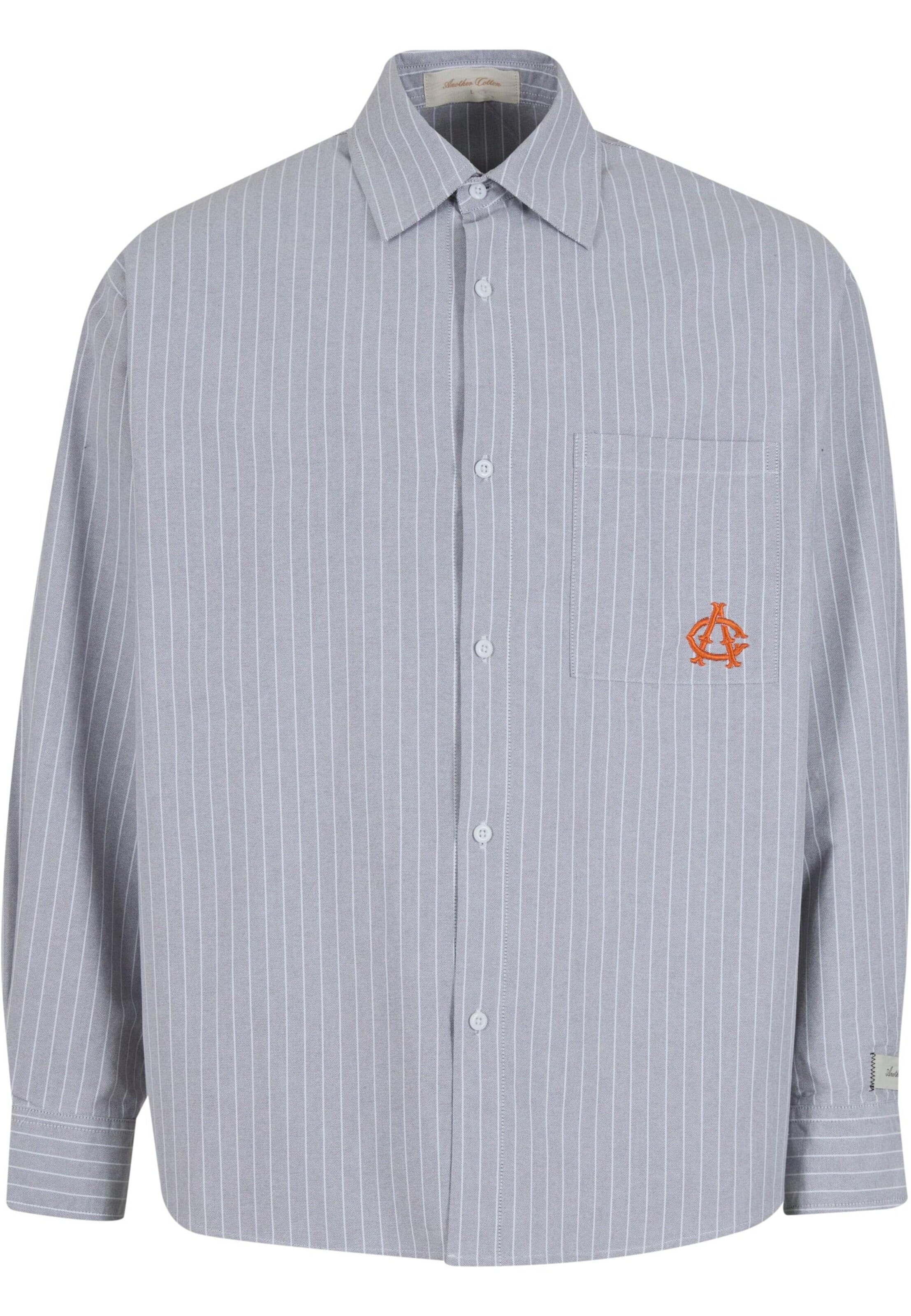Another Cotton Lab Comfort fit Koszula 'Yankees' w kolorze szary: przód