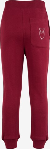 KnowledgeCotton Apparel Tapered Hose 'Rue' in Rot