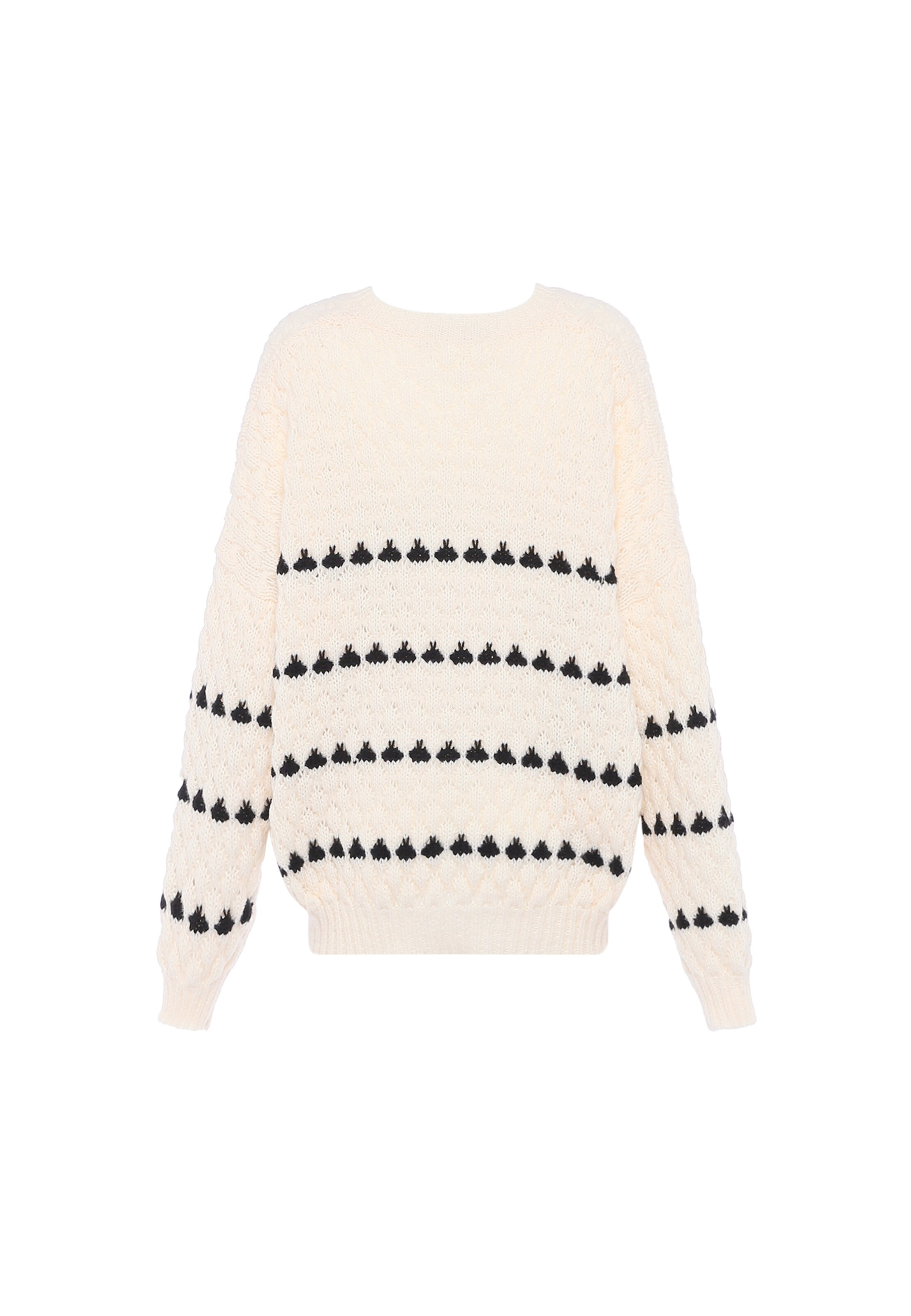 Pulover de la faina pe alb