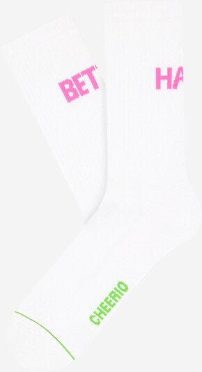 CHEERIO* Socken 'BETTER HALF' in limette / pink / weiß, Produktansicht
