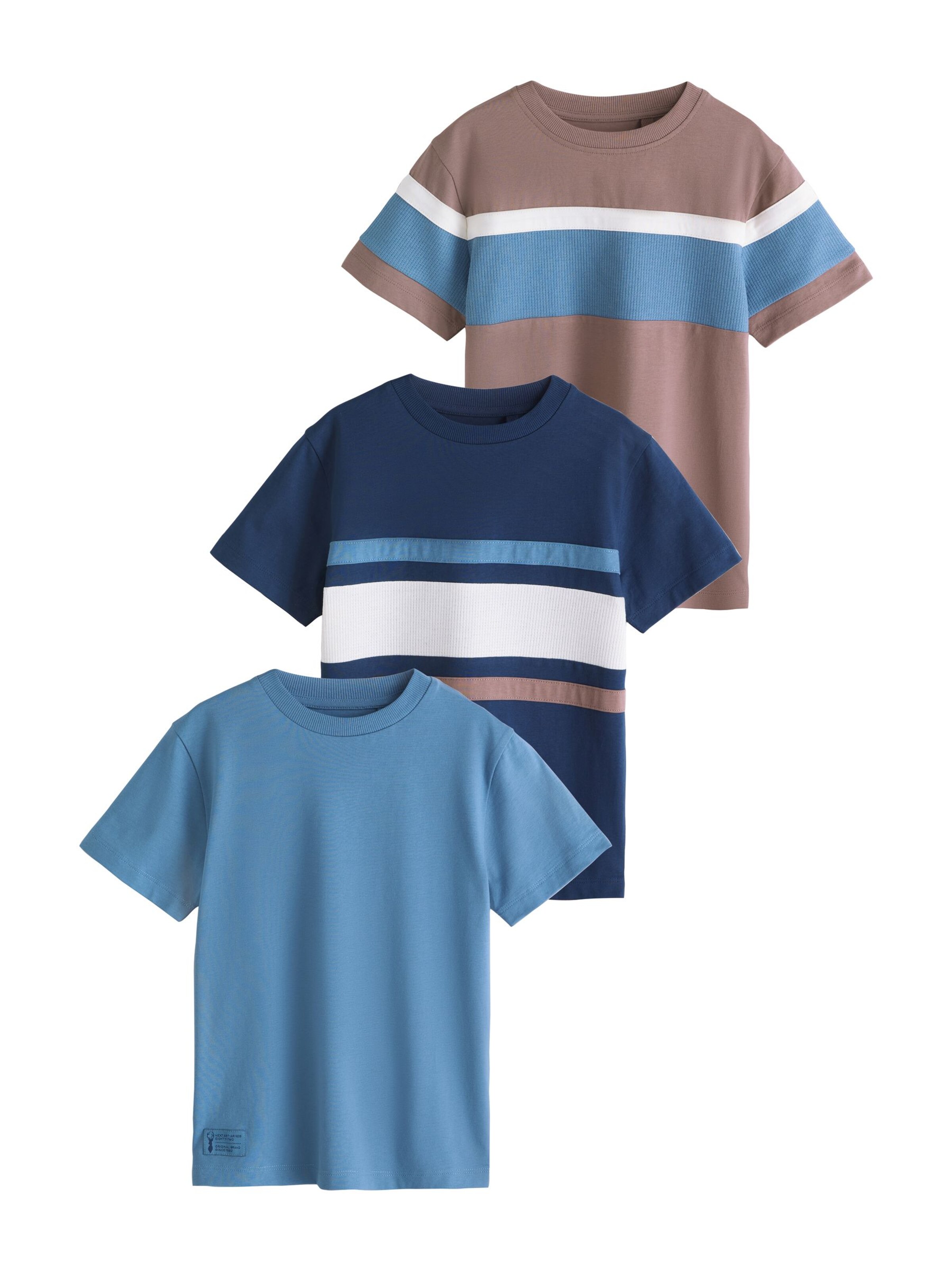 Next Shirt in 128 in Navy / Azure / Light brown / Wool white, Item view