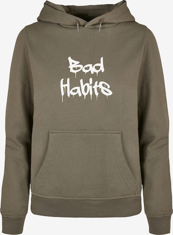 Merchcode Sweatshirt 'Bad Habits' in Grün: predná strana