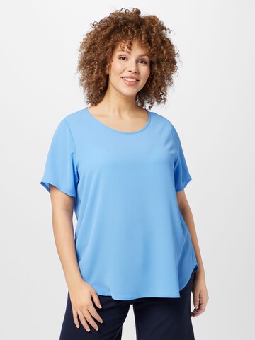 ONLY Carmakoma Blouse 'LUXMIE' in Blauw: voorkant