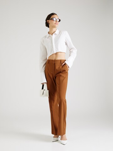 FIVEUNITS Regular Pleated Pants 'Clara' in Brown