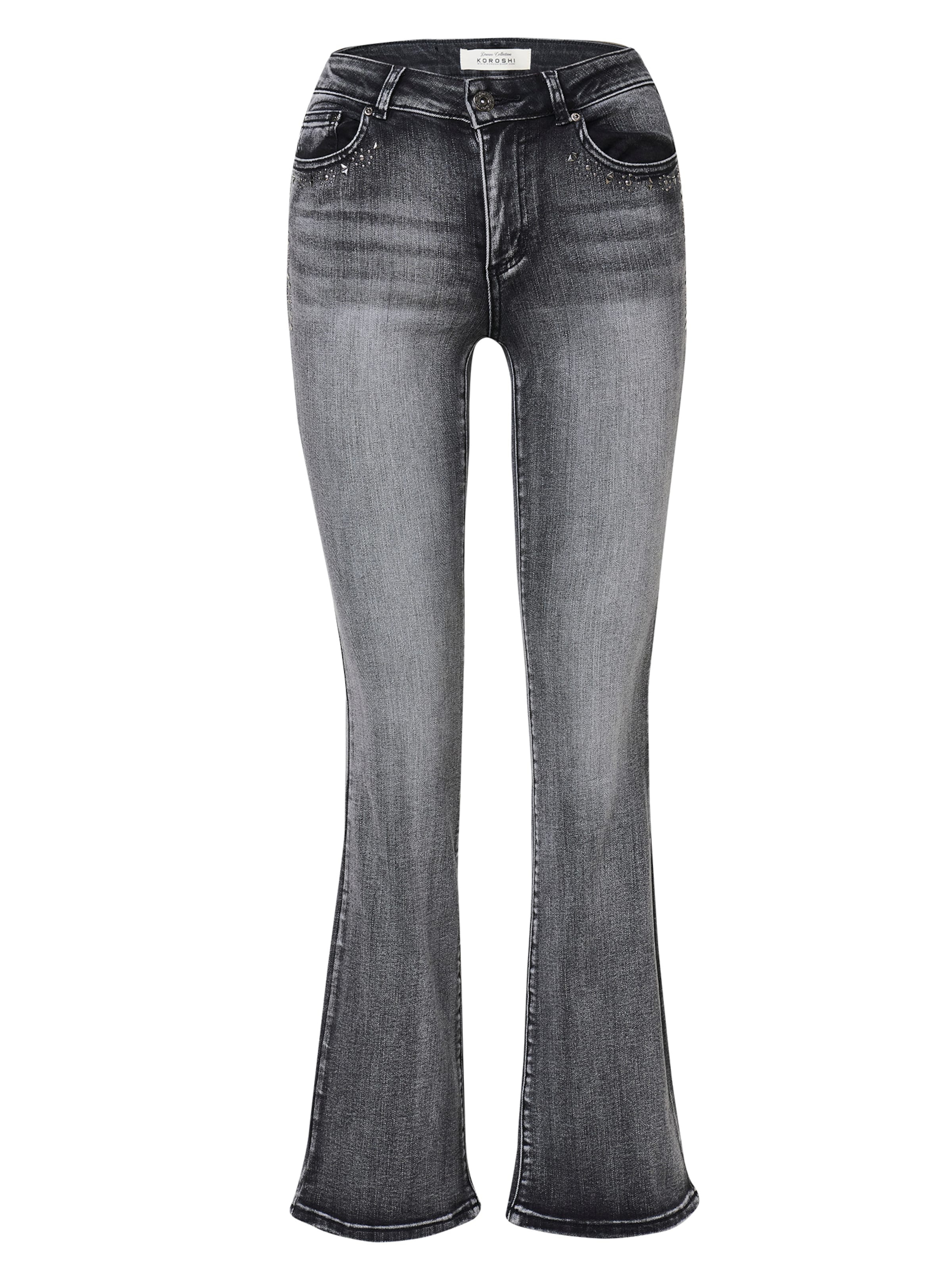 KOROSHI Bootcut Farmer - fekete: elől