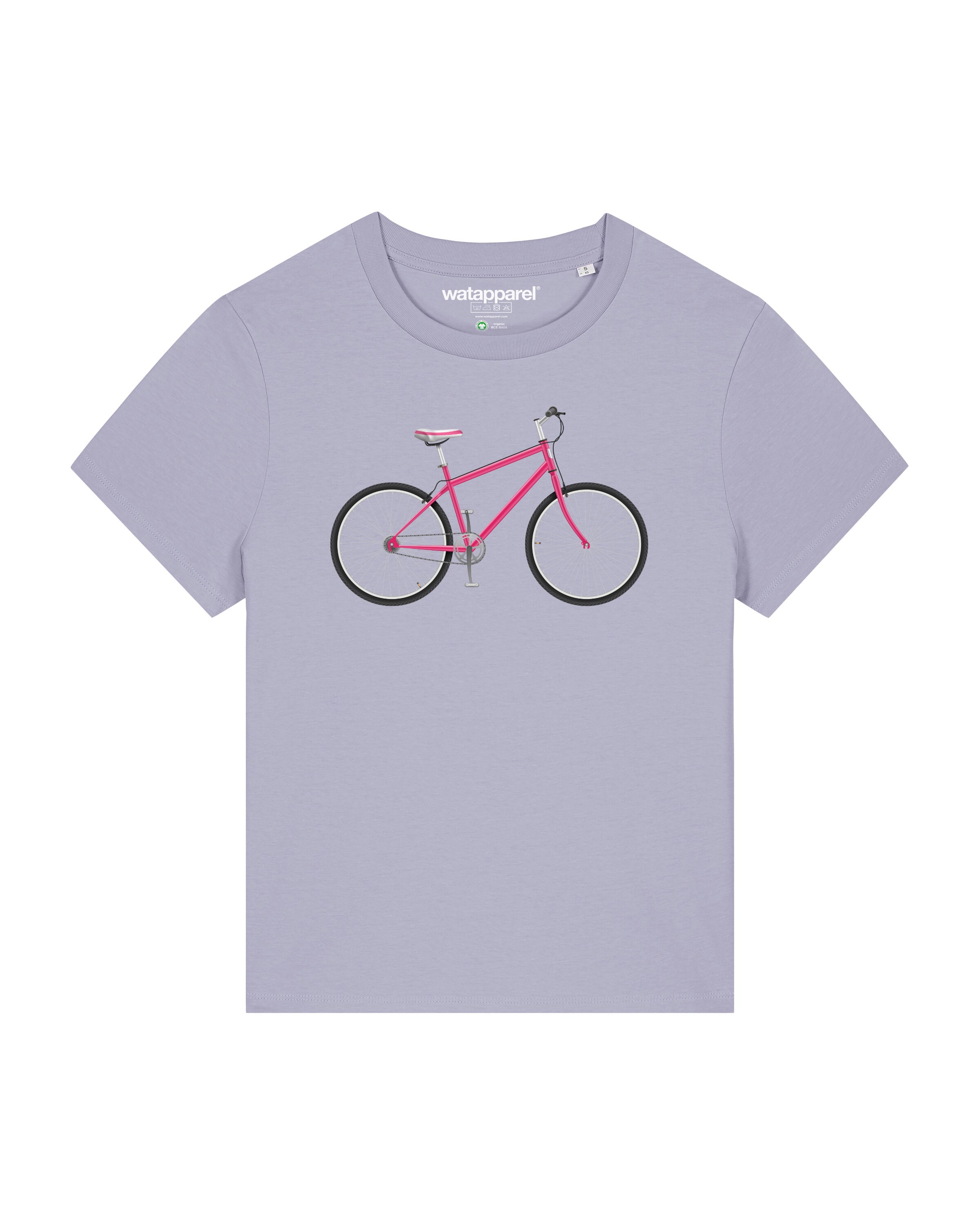 Maglietta ' Pink Bike ' di Watapparel in lilla: frontale