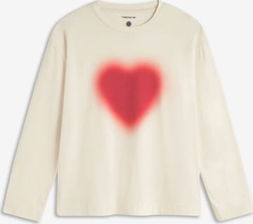 Tricou de la Thinking MU pe bej: față