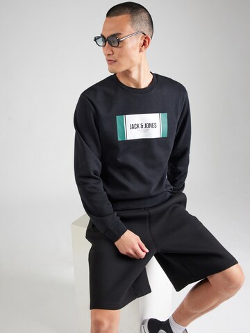 Sweat-shirt 'JJHAYATO' JACK & JONES en noir : devant