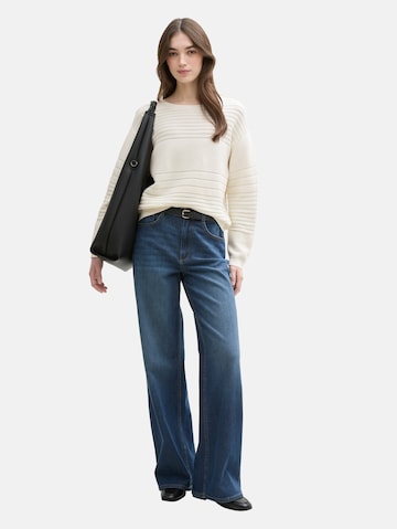 TOM TAILOR DENIM Pullover in Weiß